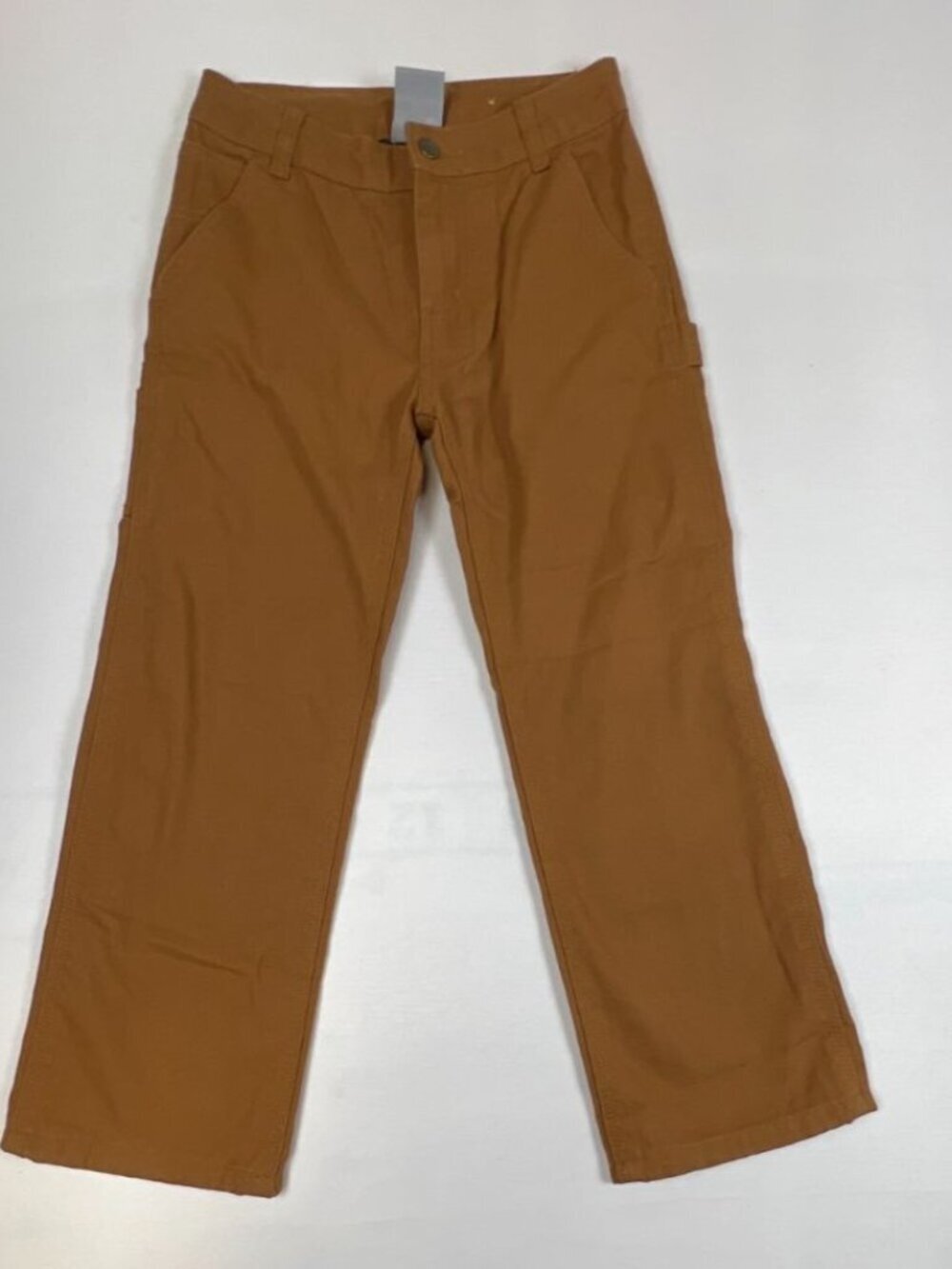 Carhartt Kids 7 Flannel Lined Duck Canvas Pants Brown Workwear Heavyweight